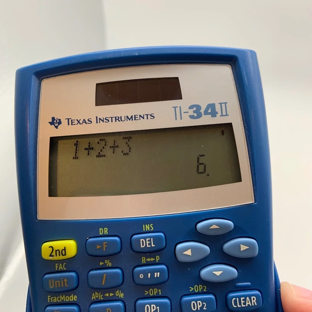 Texas Instruments TI-34 II Solar Math Scientific Calculator Blue with Cover - Picture 8 of 15